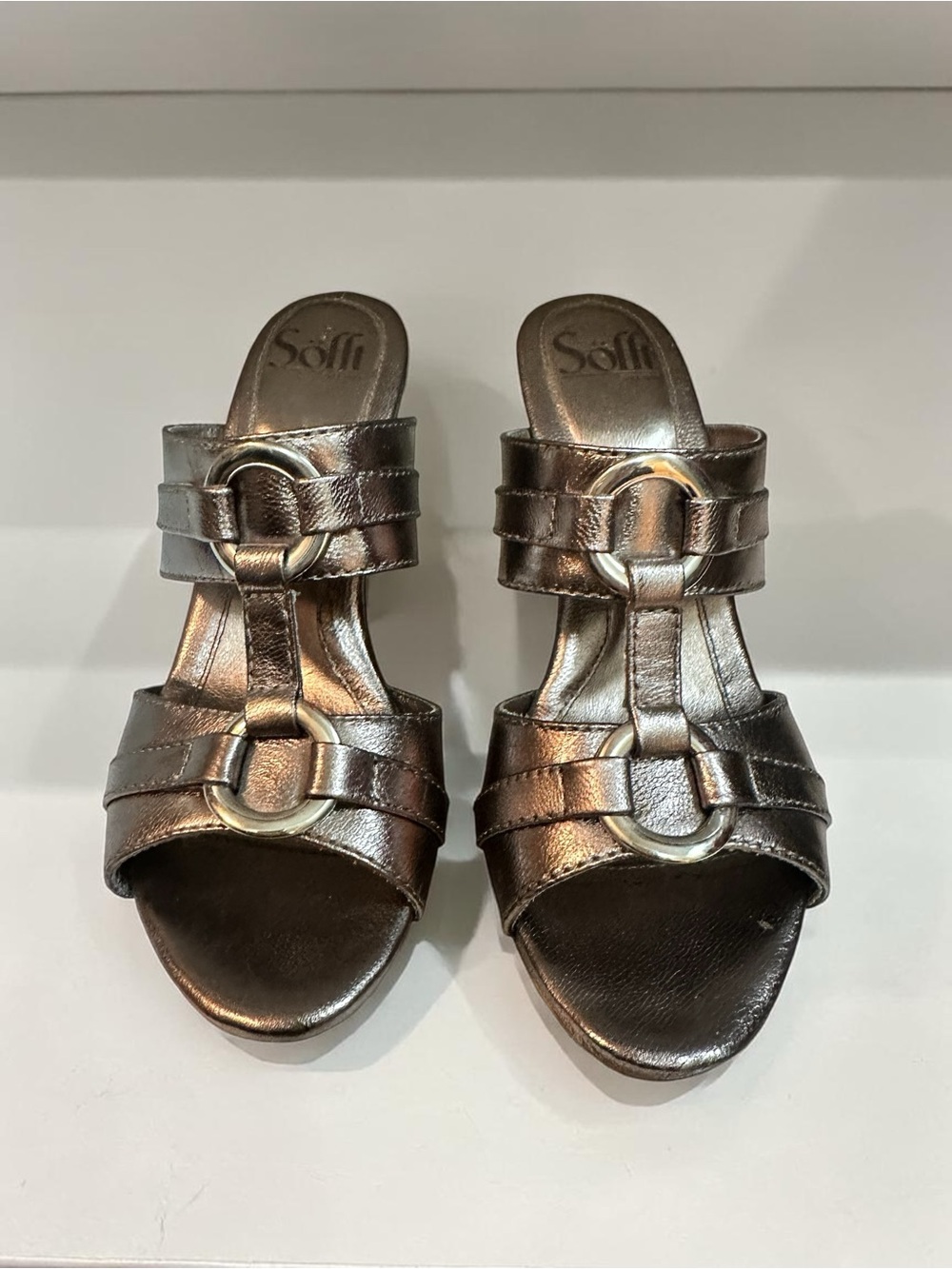 Sofft Women's Bronze High Heeled Platform Sandals